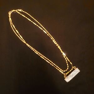 $250 ! New Beautiful Druzy Quartz Pendant w/ 2 chains